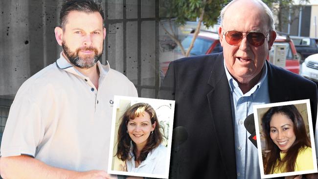 Wife killers Gerard Baden-Clay and John Chardon and, inset, Allison Baden-Clay (left) and Novy Chardon