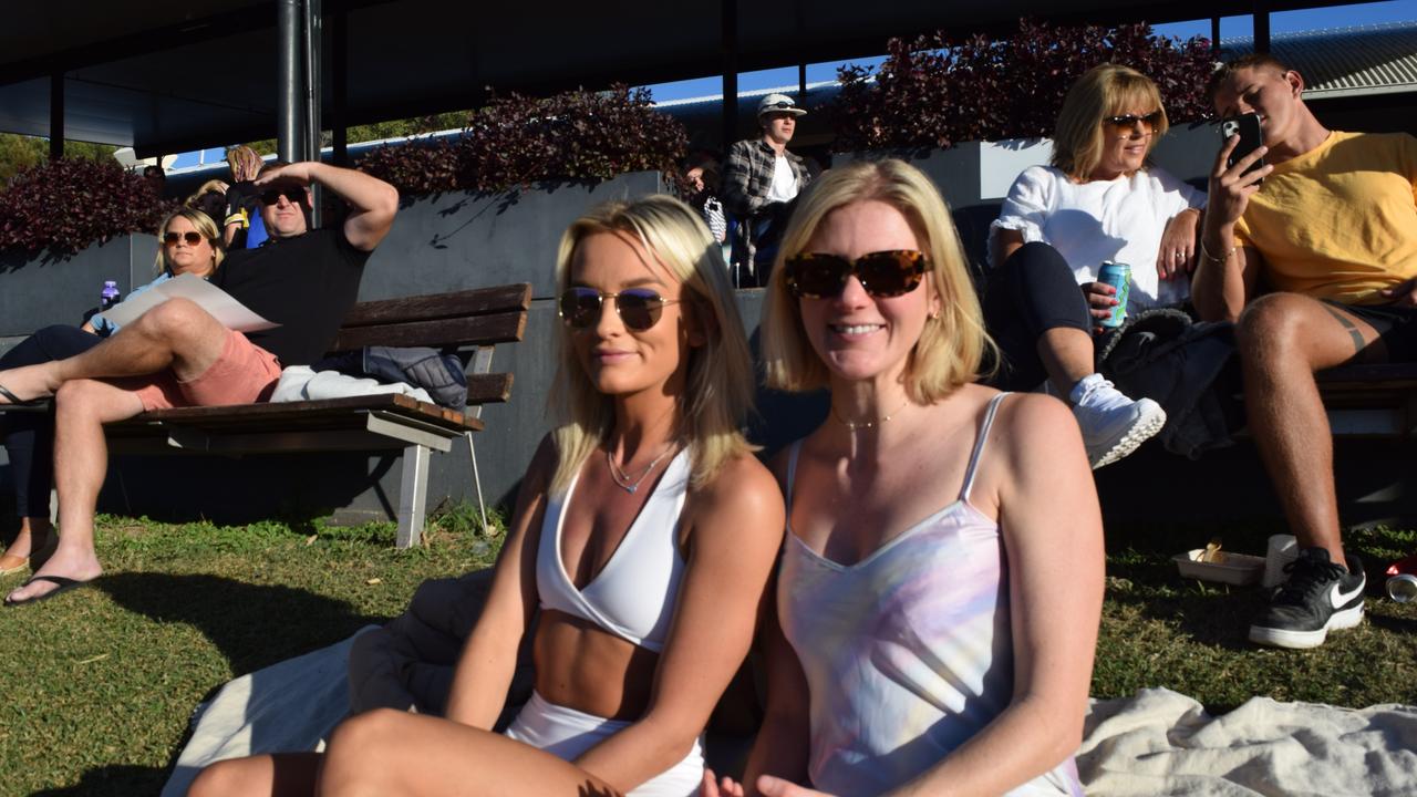 Charlotte Garner and Dee Cleeton enjoying the Noosa Dolphin's Ladies Day. Picture: Aisling Brennan