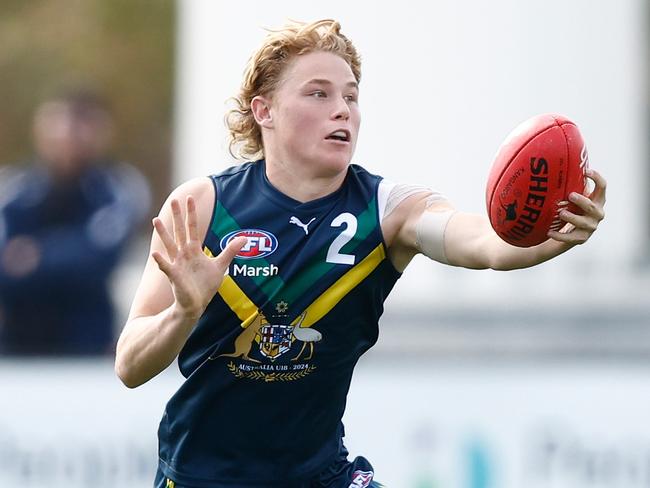 Levi Ashcroft could match his brother Will and be claimed as a top-two pick. Picture: Michael Willson/AFL Photos via Getty Images