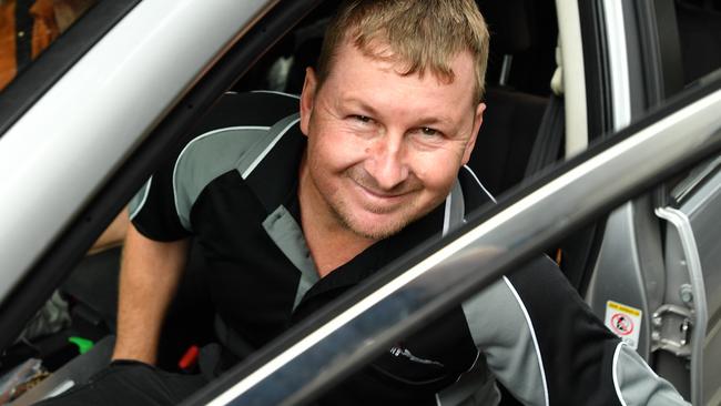 Harness racing driver Mathew Peter Neilson is seen leaving the Brisbane Magistrates Court in Brisbane, Wednesday, September 26, 2018. (AAP Image/Darren England)