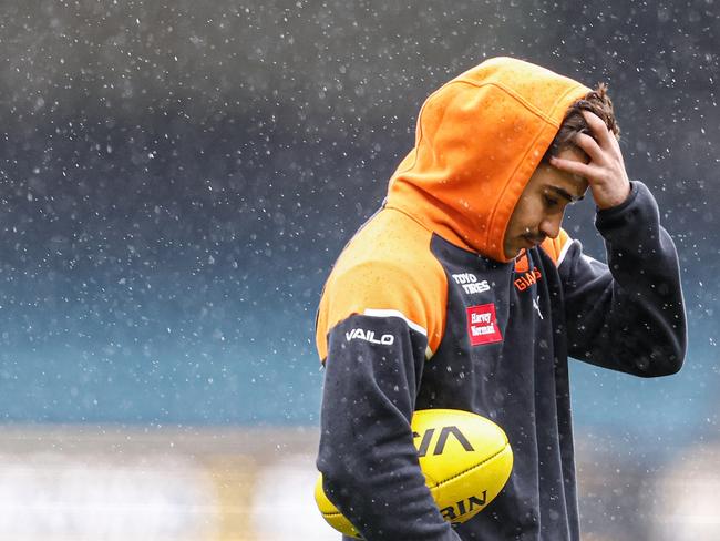 Toby Bedford ahead of the clash with Richmond at the MCG on Sunday. Picture: Michael Willson/AFL Photos via Getty Images.