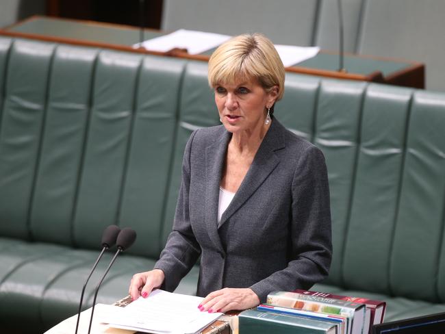 Foreign Affairs Minister Julie Bishop. Picture: Kym Smith