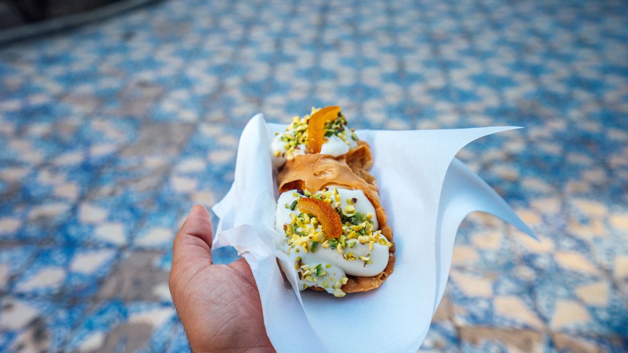 <h2><span>6. Cannoli&nbsp;</span></h2><p><span>Sicily&rsquo;s famous crispy pastry tubes, cannoli, are filled with creamy ricotta and often topped with pistachios, chocolate, or candied fruit. Where can you find some of Sicily&rsquo;s finest? Head to Laboratorio Pasticceria Roberto in Corso Umberto, Taormina where they fill them fresh to order.</span></p>