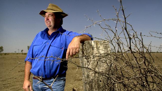 Farmer Ron Greentree on his farm at Rowena near Moree, NSW, in 2002. Picture: File (Chris Pavlich)