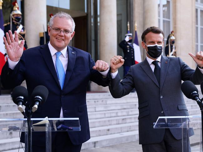 French President Emmanuel Macron said Australia was “central” to its Indo-Pacific strategy. Picture: AFP