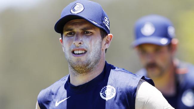 Marc Murphy completes running drills. Picture: Michael Klein