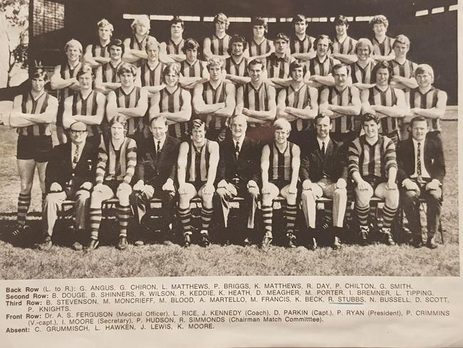 Ron Stubbs in the Hawthorn squad.