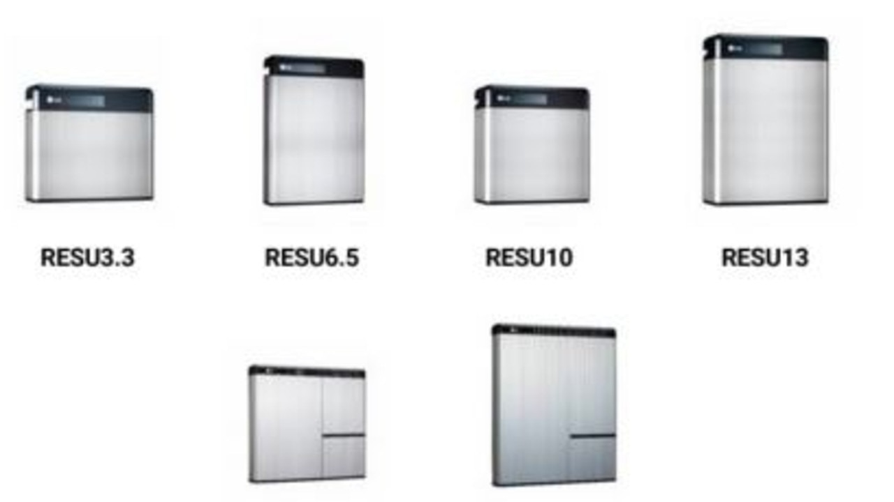 Some of the LG solar batteries that have been urgently recalled. Picture: ACCC