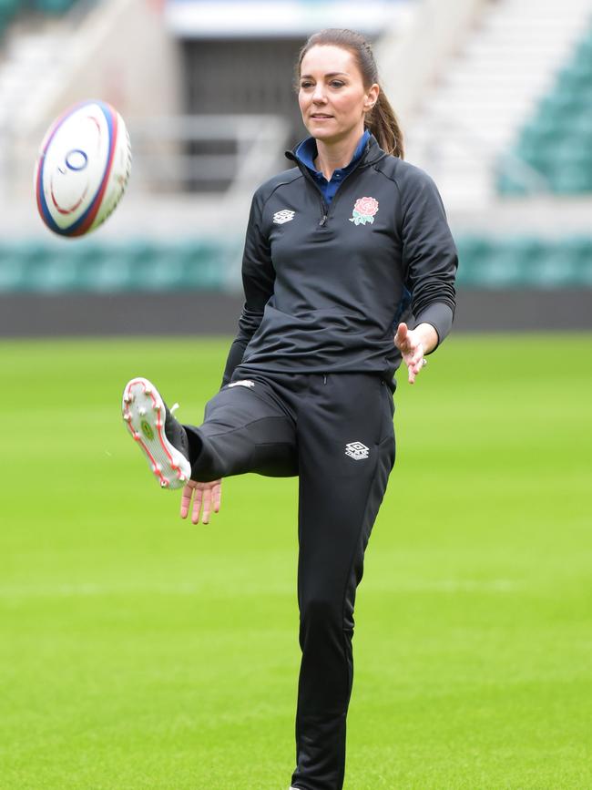 Taking part in an England rugby training session at Twickenham Stadium on February 2. Picture: Jeremy Selwyn – by WPA Pool/Getty Images