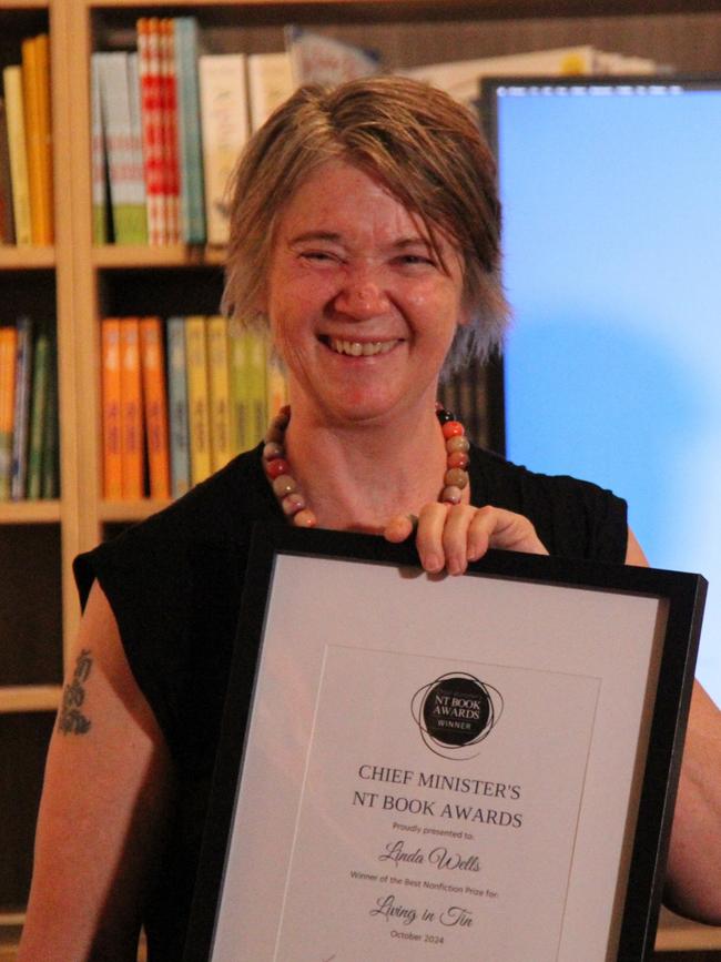 Linda Wells' Living in Tin was awarded best non fiction book at the 2024 Chief Minister's Book Awards. Picture: Gera Kazakov