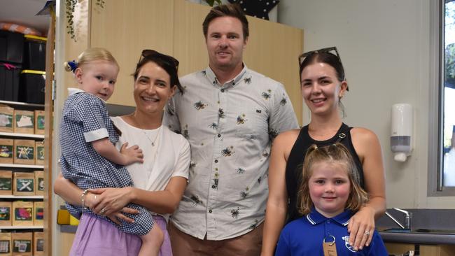 Families and students celebrate the first day of prep at Mooloolaba State School. Picture: Eddie Franklin