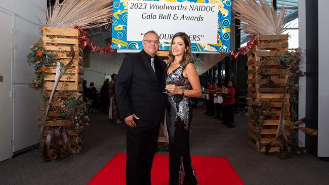 Michael Rotumah and Fotini Rotumah at the 2023 NAIDOC Ball. Picture: Pema Tamang Pakhrin