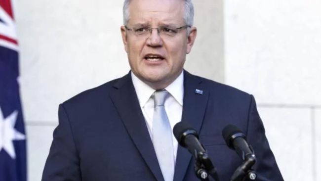 Scott Morrison in Canberra this morning. Picture: Gary Ramage