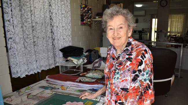 Lorraine Beezley with her next quilt project.