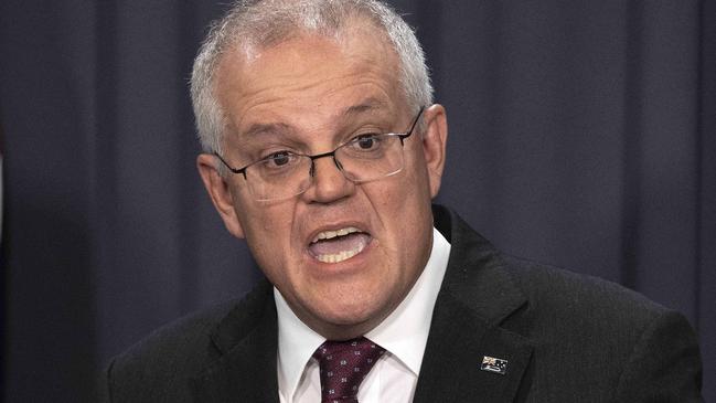 CANBERRA, AUSTRALIA NewsWire Photos MARCH, 23 2021: Prime Minister Scott Morrison during a press conference in Parliament House Canberra.Picture: NCA NewsWire / Gary Ramage