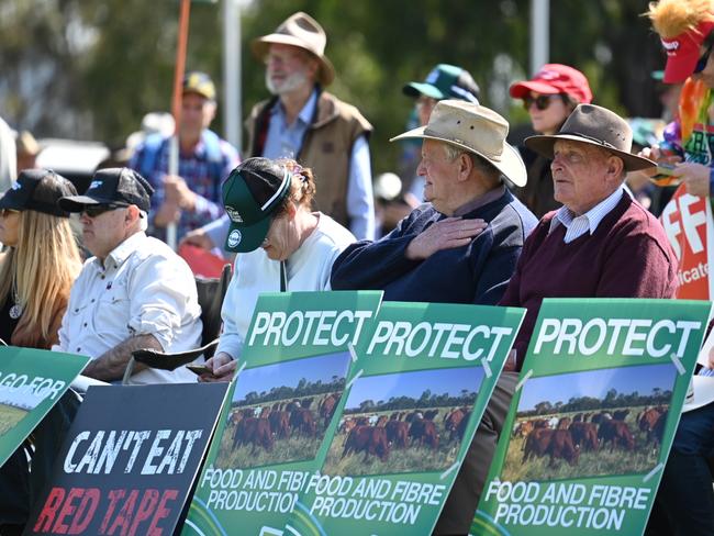 CANBERRA, AUSTRALIA. NewsWire Photos. SEPTEMBER 10, 2024. National Farmer Rally in Canberra, to protest a series of anti-farming policies set for the industry in recent times. Labor and Coalition politicians have been invited to speak at the rally, with Nationals MPs announcing their support for the movement. Picture: NewsWire/ Martin Ollman