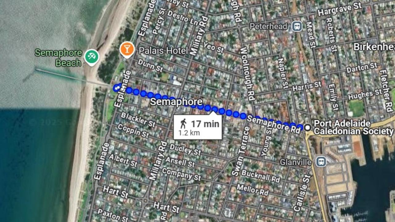 The proposed smoke-free zone would cover the western section of Semaphore Rd. Picture: Google Maps
