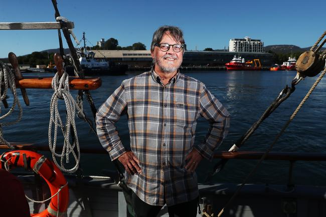 Barend Becker who sailed seven times on the Aurora Australis to the Antarctic and Macquarie Island. Final voyage out of Hobart for the Aurora Australis. Picture: NIKKI DAVIS-JONES