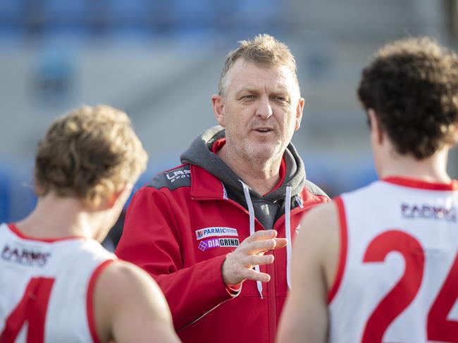 TSL, Clarence coach Peter Ryan during the game against Lauderdale at Blundstone Arena. Picture: Chris Kidd