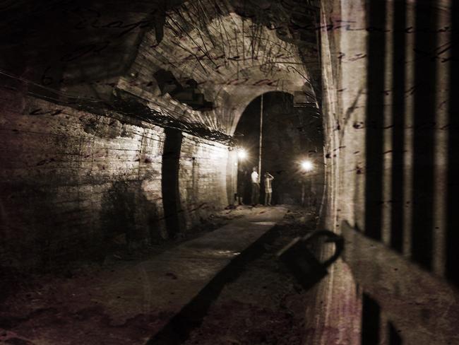 Mountains of mystery ... Part of the tunnel network near Ksiaz castle in Walbrzych, Poland, near Owl Mountain which forms part of Project Riese  - a secret facility where the ‘Nazi gold train’ is supposedly hidden underground. Source: AP