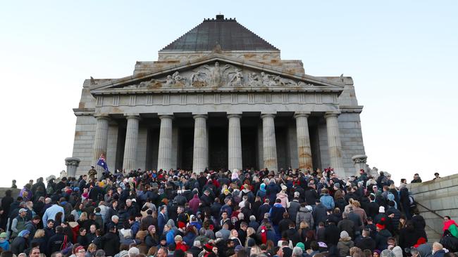 Facebook users have been urged to “climb” the Shrine of Remembrance. Picture: AAP Image/David Crosling