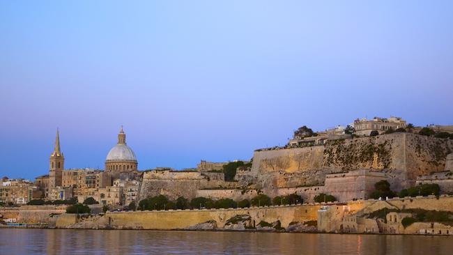 The fortifications of Valetta, Malta, as they are today.