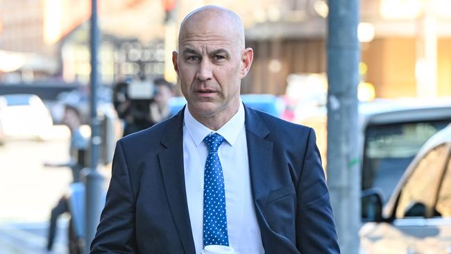 Former Channel 9 sports presenter Warren Tredrea arrives at the Federal Court for his unfair dismissal lawsuit. Picture: Brenton Edwards.