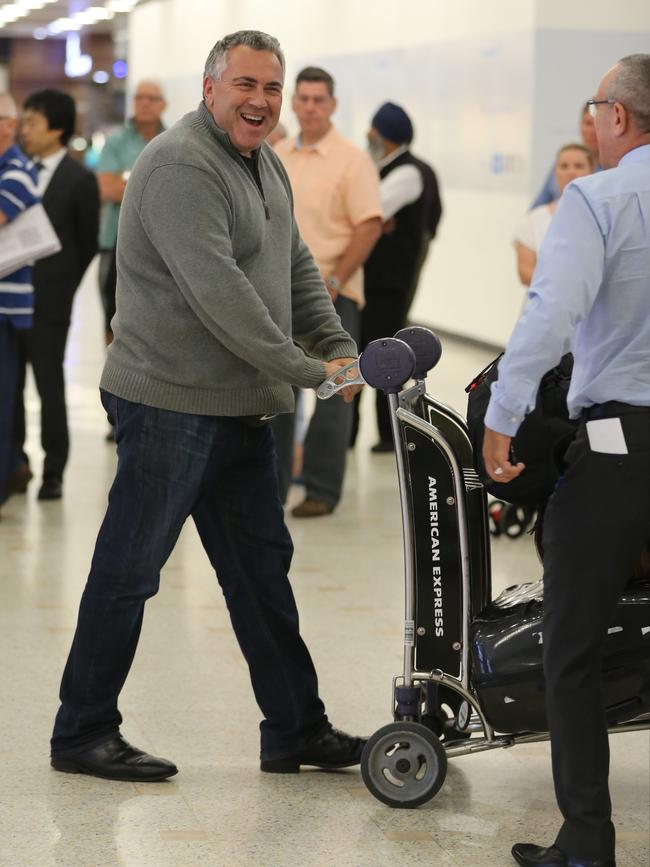 Joe Hockey arriving at Sydney Airport last year. Picture: John Grainger