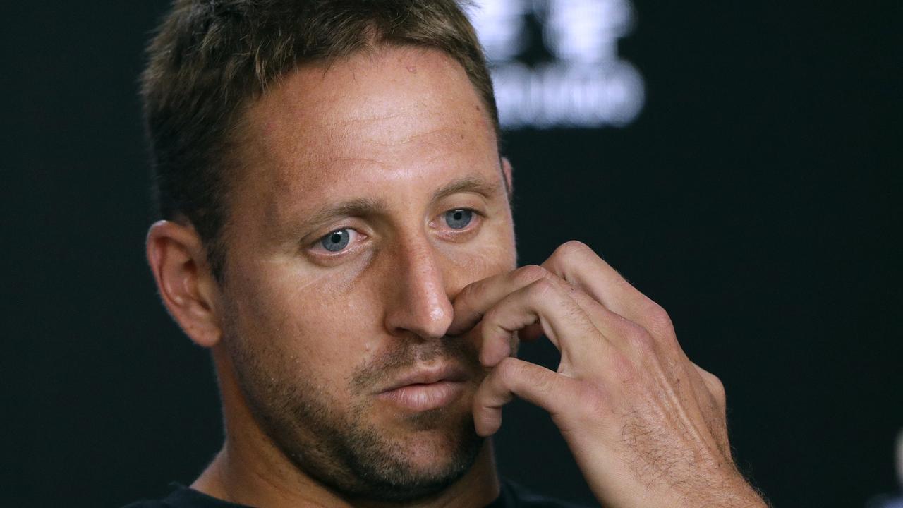 Tennys Sandgren wasn’t happy in his post-match press conference. (AP Photo/Mark Baker)