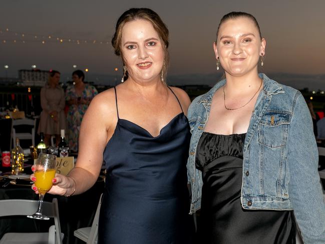 Kelly Lisle and Georgina Mallon at Dinner on the Runway for Mackay Hospital Foundation, Mackay Airport Friday 8 September 2023 Picture: Michaela Harlow