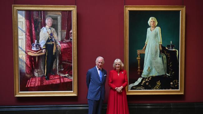 King Charles III and Queen Camilla pose with their official Coronation State Portraits. Picture: Eddie Mulholland - WPA Pool/Getty Images