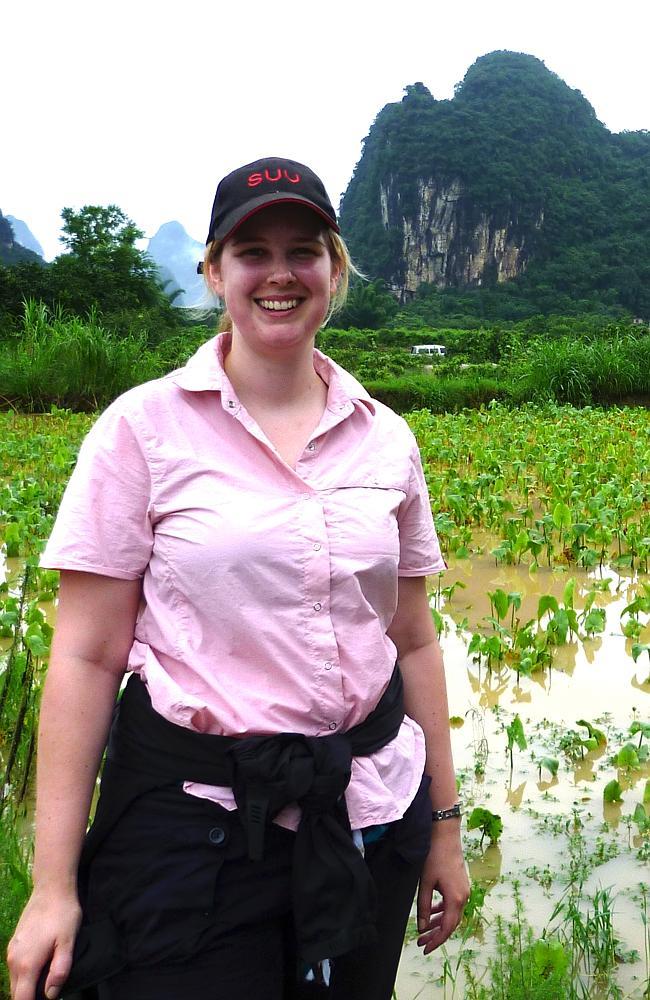 At 87 kilograms ... Jessica Irvine is pictured here while on holiday in China in June, 2010.