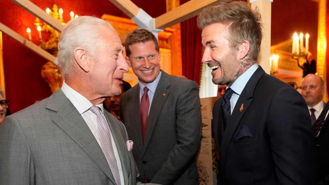 Britain's King Charles III and Beckham last week. Picture: AFP