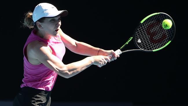 Simona Halep was knocked out in her first match at the Sydney International. Picture: Getty