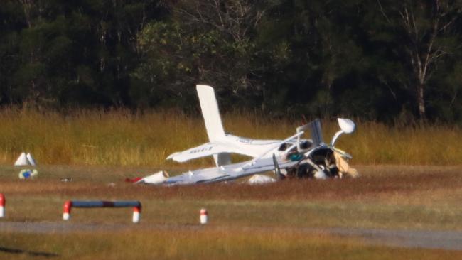 Two died after two planes flying near Caboolture Airport collided on July 28. Picture: David Clark