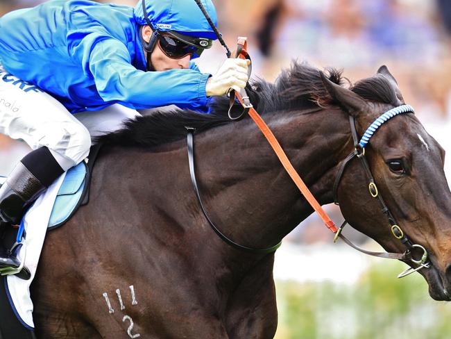 Ghisoni ridden by James McDonald wins race 3 during the races at Rosehill Gardens. Pic Jenny Evans