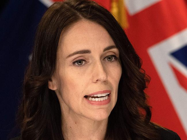 New Zealand's Prime Minister Jacinda Ardern speaks to the media during a press conference one day before the country goes on lockdown to stop any progress of the COVID-19 coronavirus, at Parliament in Wellington on March 24, 2020. (Photo by Marty MELVILLE / AFP)