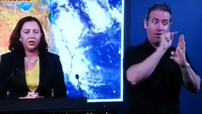 The sign language expert has become a hit for his work on Cyclone Marcia.