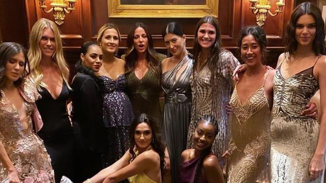 Kendall Jenner (far right) and a bevy of models at the exclusive event. Picture: Instagram