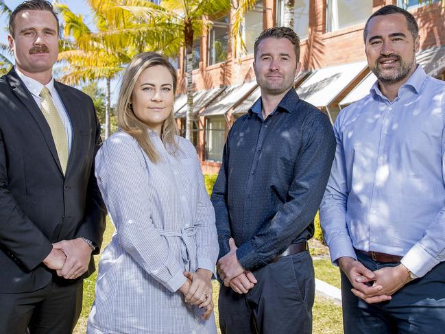 The Cannabis Doctors Australia clinic on the Gold Coast is rapidly growing.  Dr Ben Jansen, Jessimine Jansen, Guy Headley and Dr Mark Matua.. Picture: Jerad Williams