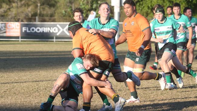 GCDRU round 11 first grade - Surfers Paradise Dolphins vs. PBC Alleygators.Ropere Rapata.22 June 2024 Surfers Paradise Picture by Richard Gosling