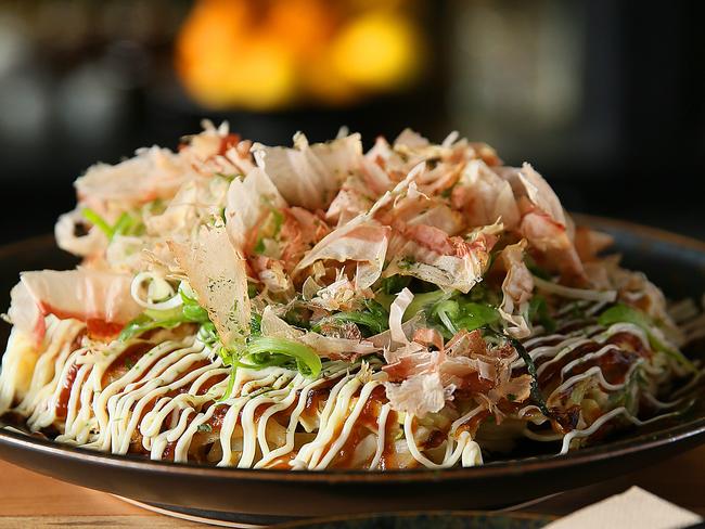 Okonomiyaki is a savoury Japanese pancake and will be a main dish on the menu, as well as gyoza, sashimi and a sushi burger. Picture: SAM ROSEWARNE.