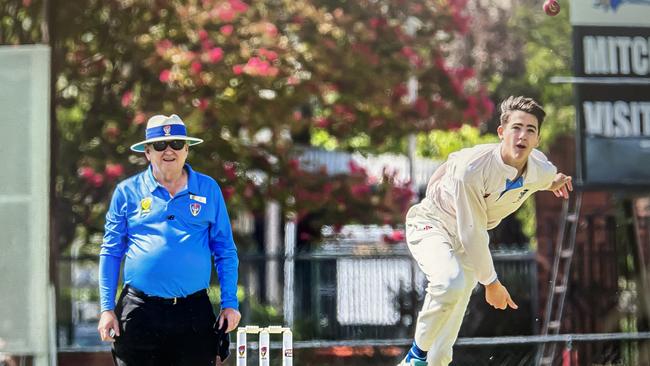 Sturt’s Lachlan Ranaldo spins one down at Price Memorial Oval. Picture: Supplied