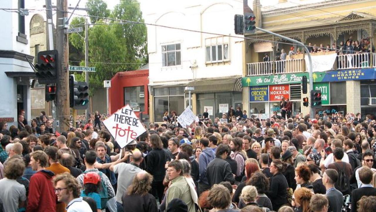 Crowds gather outside The Tote in 2010. Picture: Wikipedia