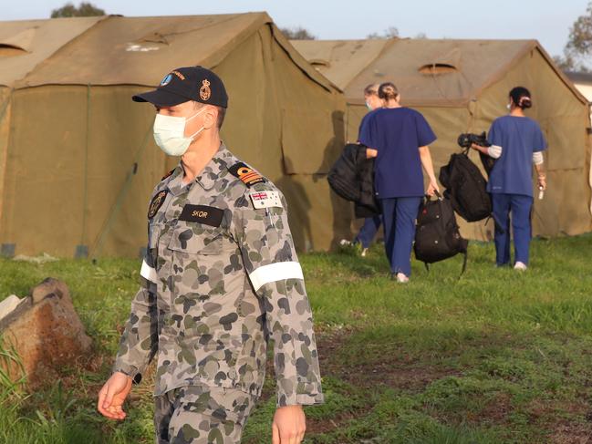 ADF medical workers were deployed to help manage the volatile situation at Epping Gardens. Picture: David Crosling/NCA NewsWire
