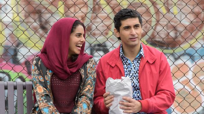 Helana Sawires (as Dianne) and Osamah Sami (Ali) in a scene from Australian comedy film Ali's Wedding.