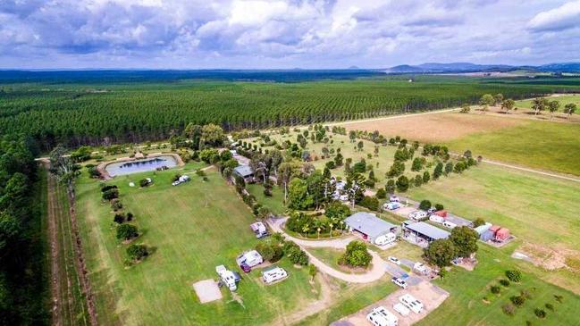 AERIAL FOOTAGE: The beautiful and relaxing Standown Caravan Park is up for sale. Picture: Laguna Real Estate