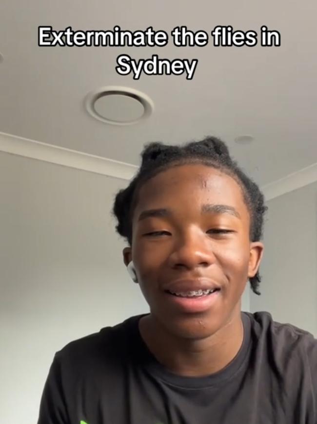 TikTokker Fana is calling for the extermination of flies in Sydney. Picture: TikTok