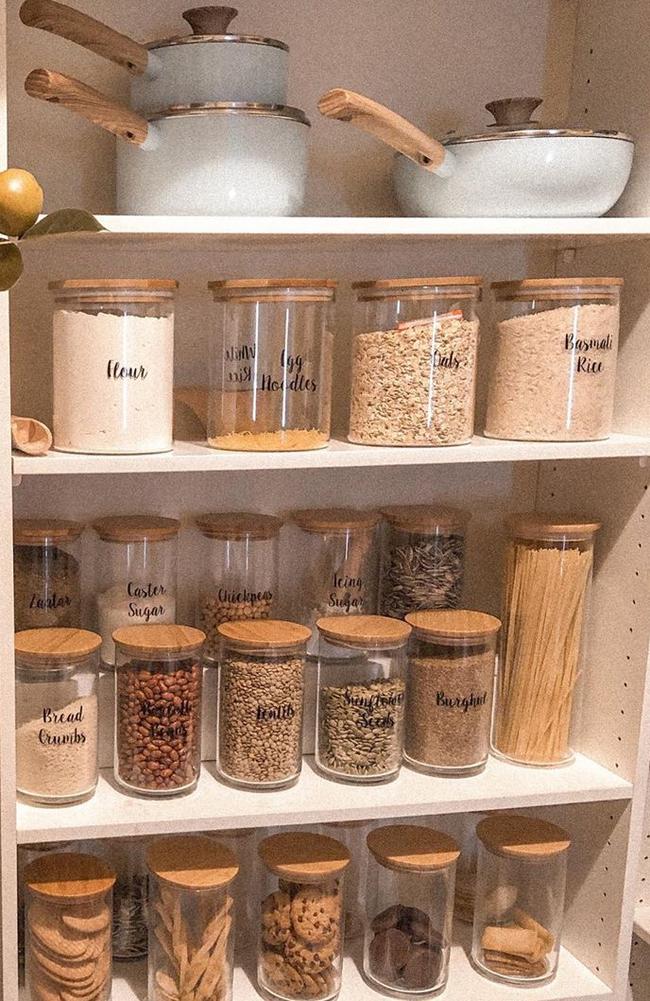 Amira converted an old closet into an amazing walk-in pantry for her growing family. Picture: Instagram