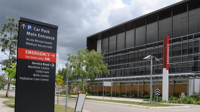 Stock Photo of The Townsville General Hospital: Emergency department with sign.